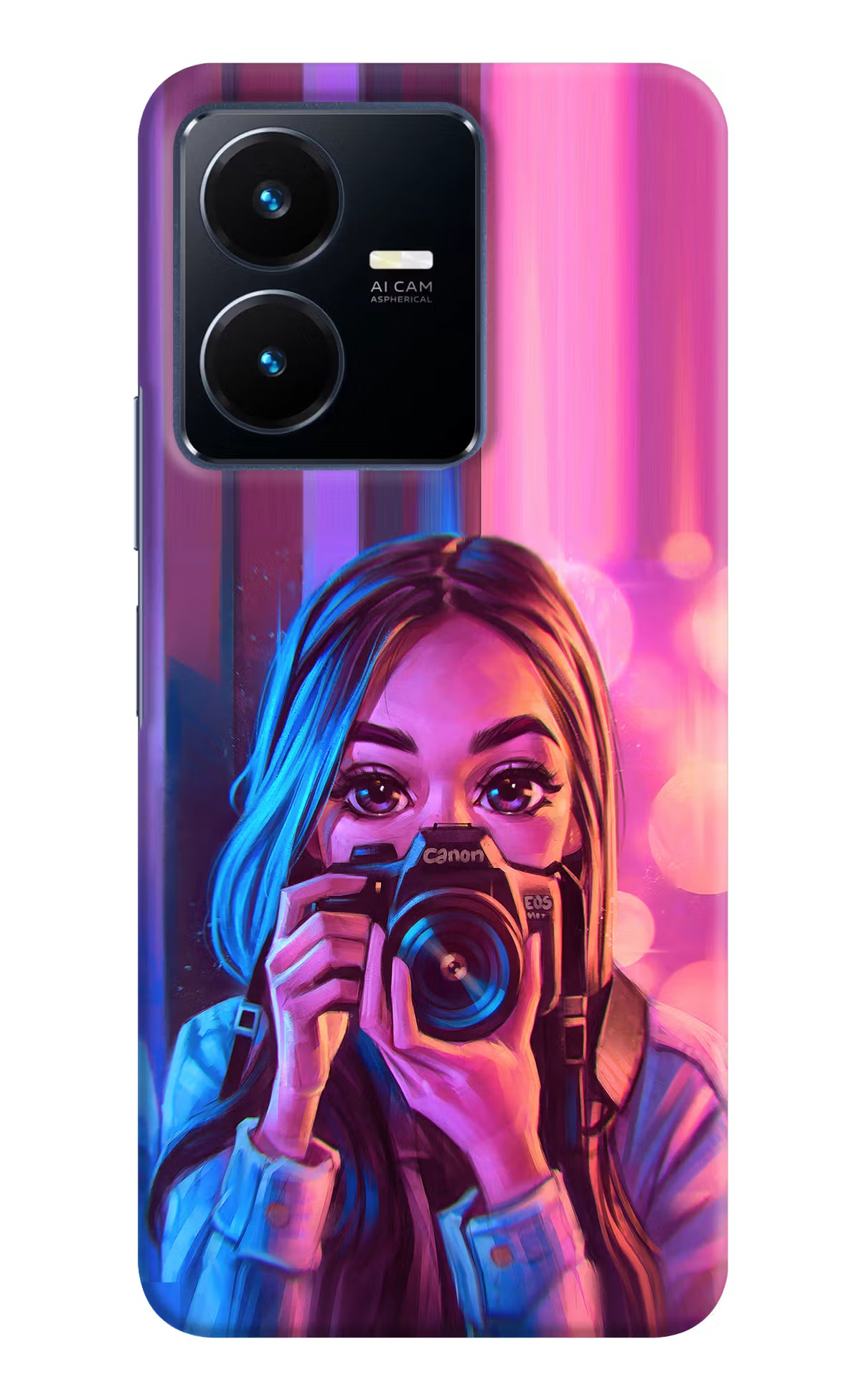 Girl Photographer Vivo Y22 Hard Case Back Cover by Casekaro