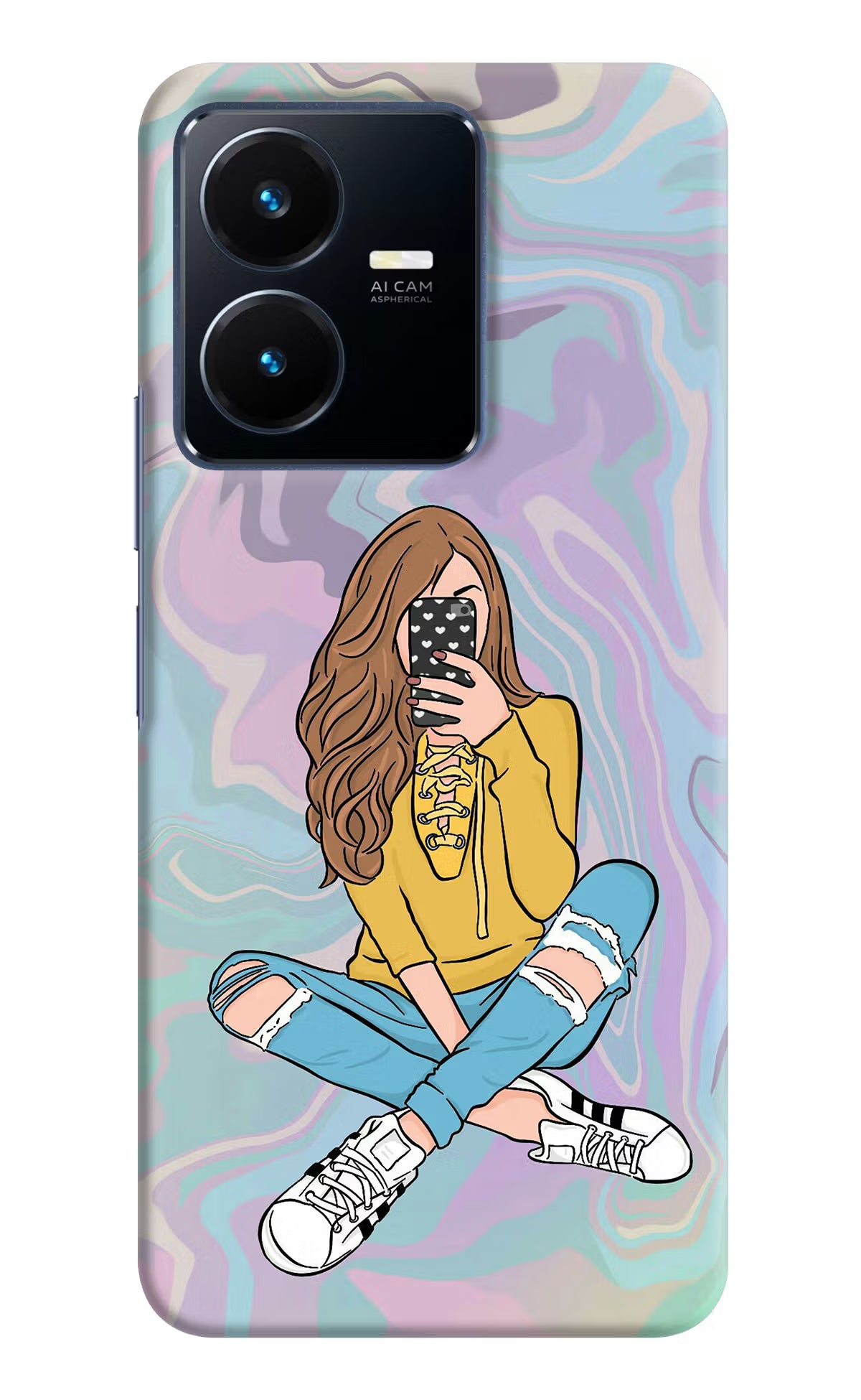 Selfie Girl Vivo Y22 Hard Case Back Cover by Casekaro
