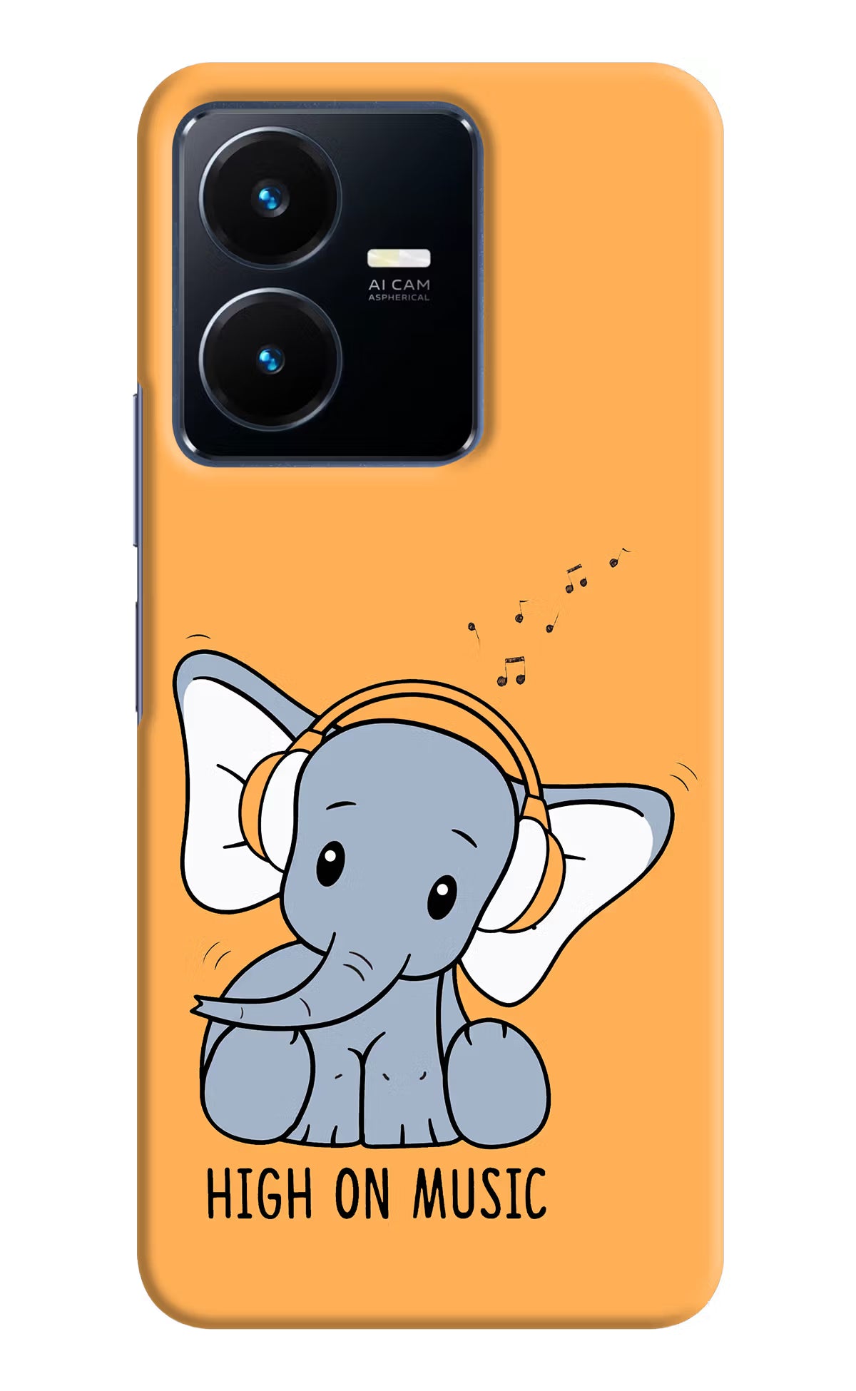 High On Music Vivo Y22 Hard Case Back Cover by Casekaro