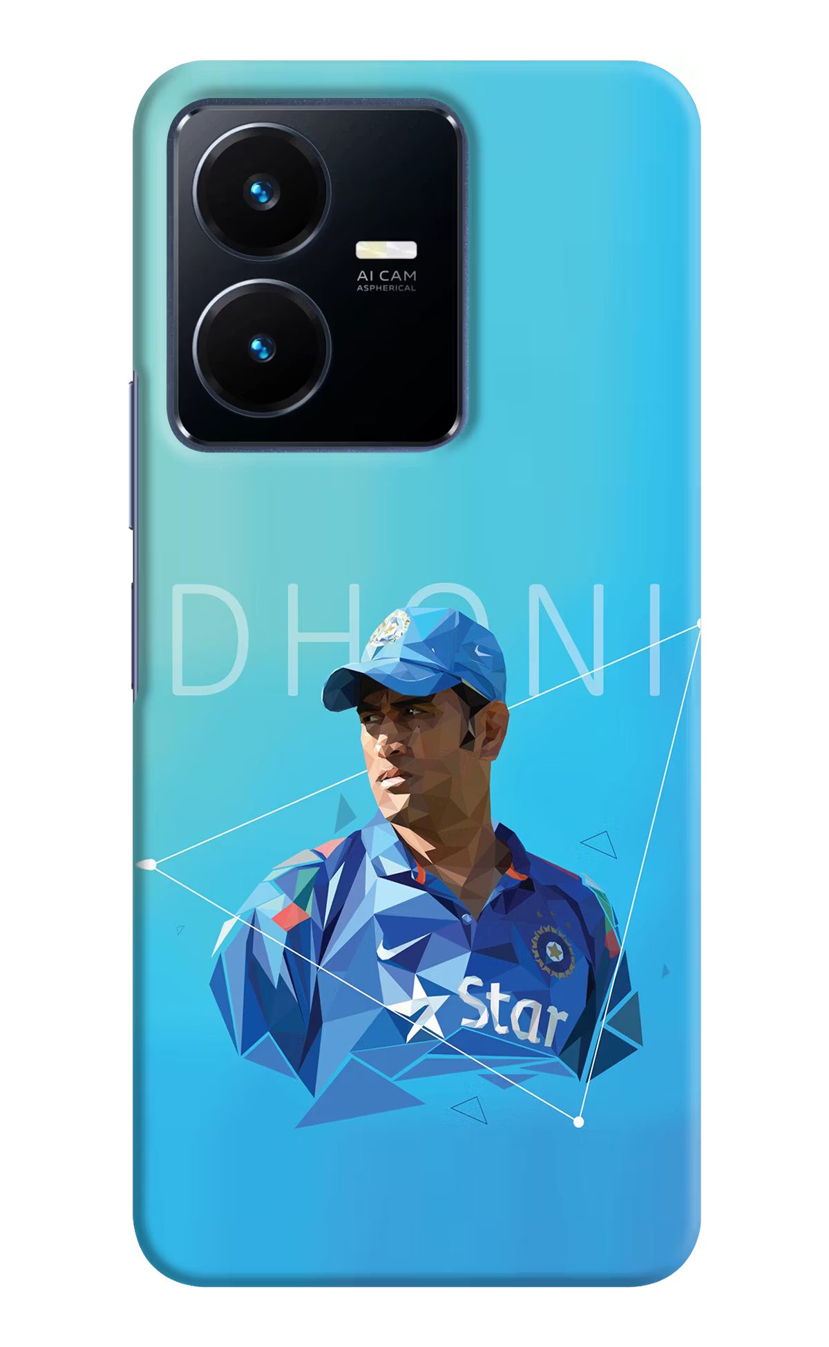 Dhoni Artwork Vivo Y22 Hard Case Back Cover by Casekaro