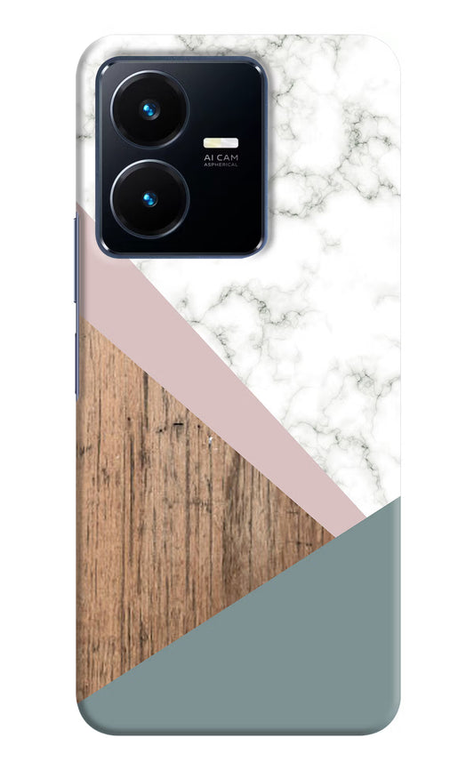 Marble wood Abstract Vivo Y22 Hard Case Back Cover by Casekaro