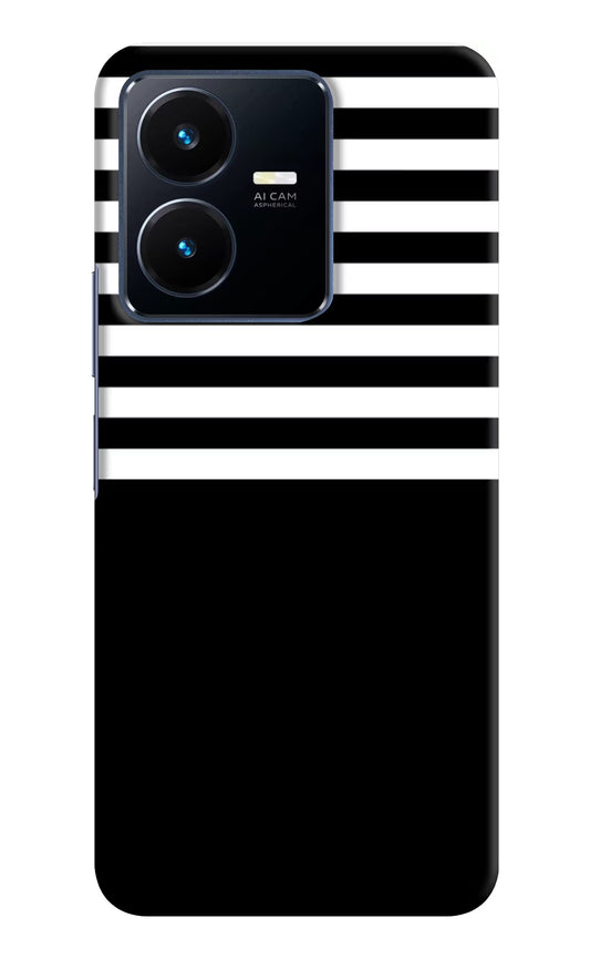Black and White Print Vivo Y22 Hard Case Back Cover by Casekaro