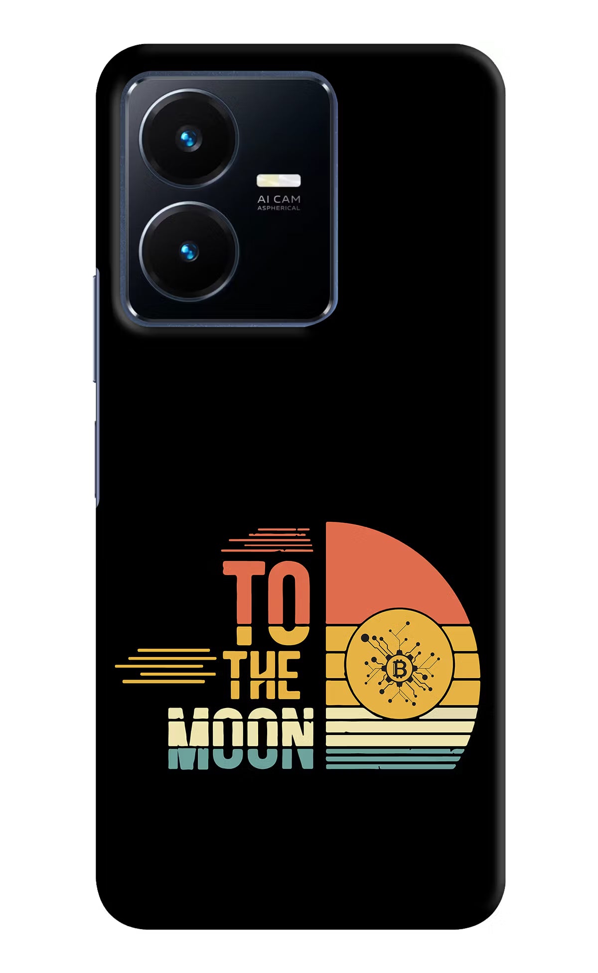 To the Moon Vivo Y22 Hard Case Back Cover by Casekaro