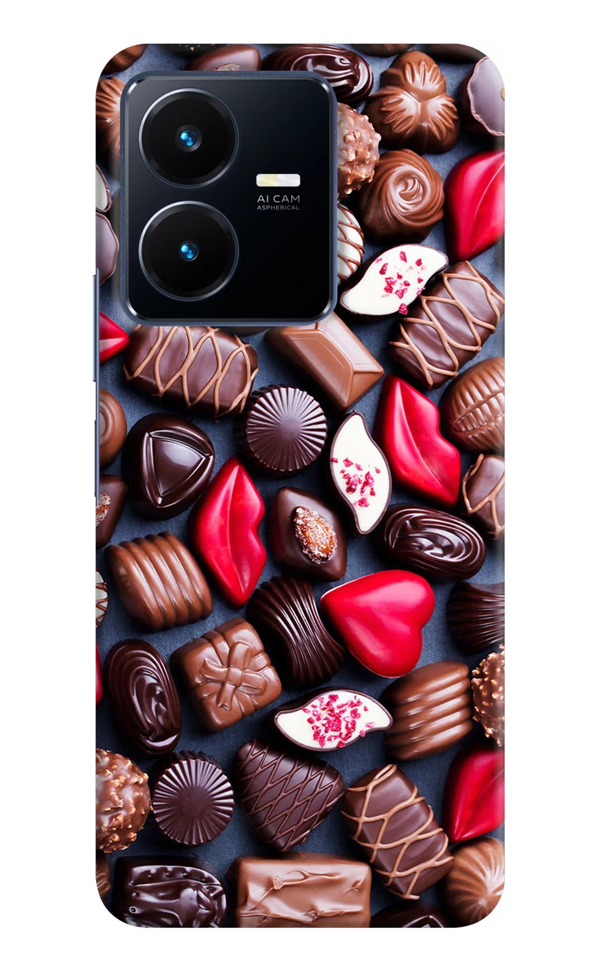 Chocolates Vivo Y22 Hard Case Back Cover by Casekaro