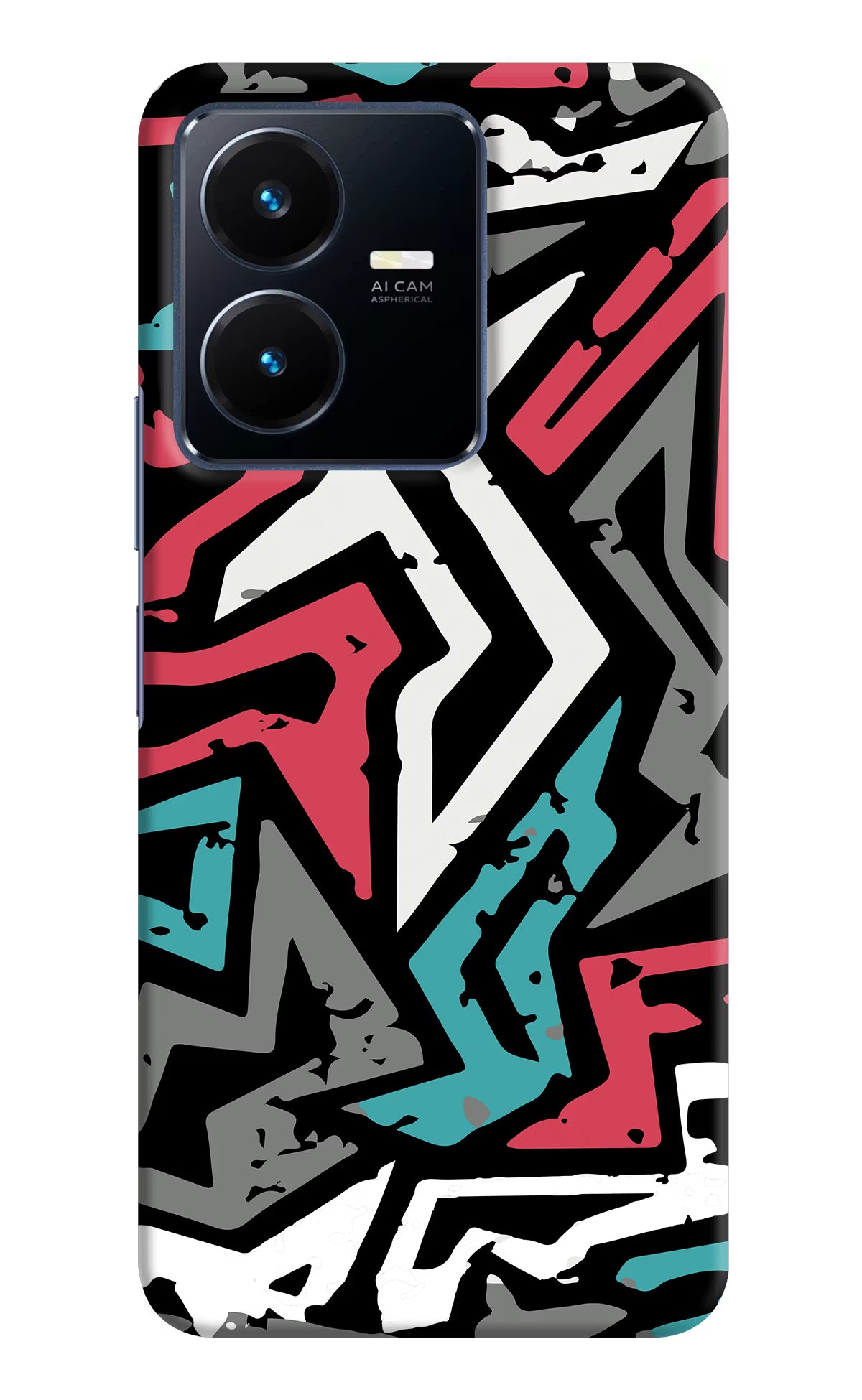 Geometric Graffiti Vivo Y22 Hard Case Back Cover by Casekaro