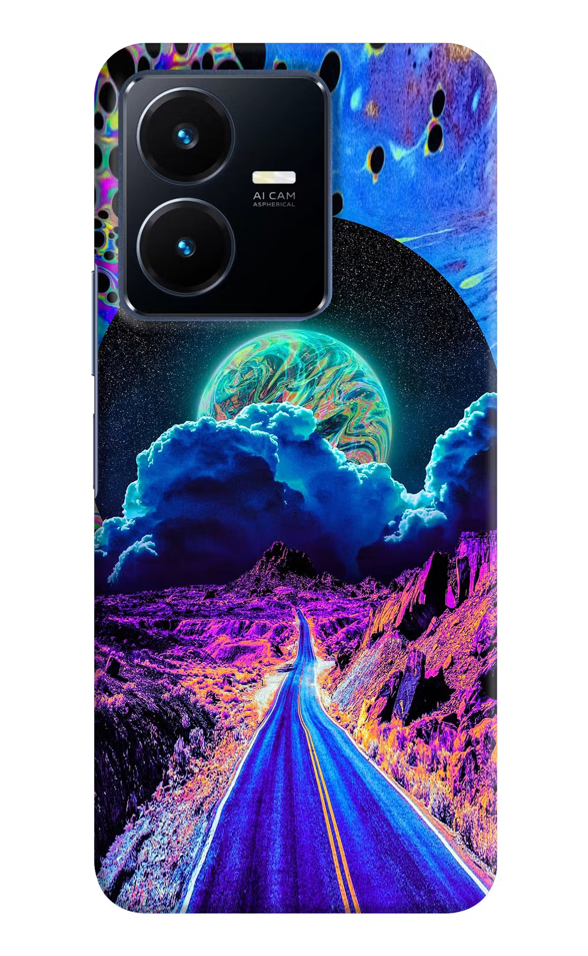Psychedelic Painting Vivo Y22 Hard Case Back Cover by Casekaro