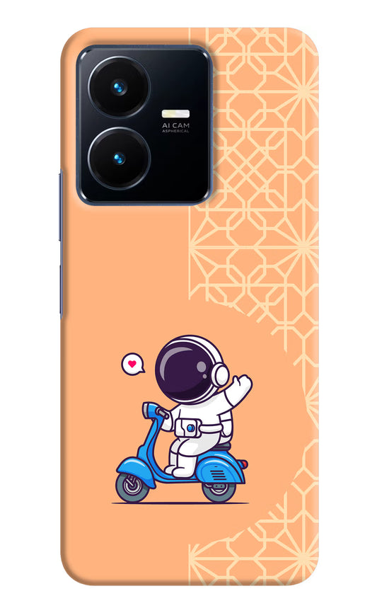 Cute Astronaut Riding Vivo Y22 Hard Case Back Cover by Casekaro