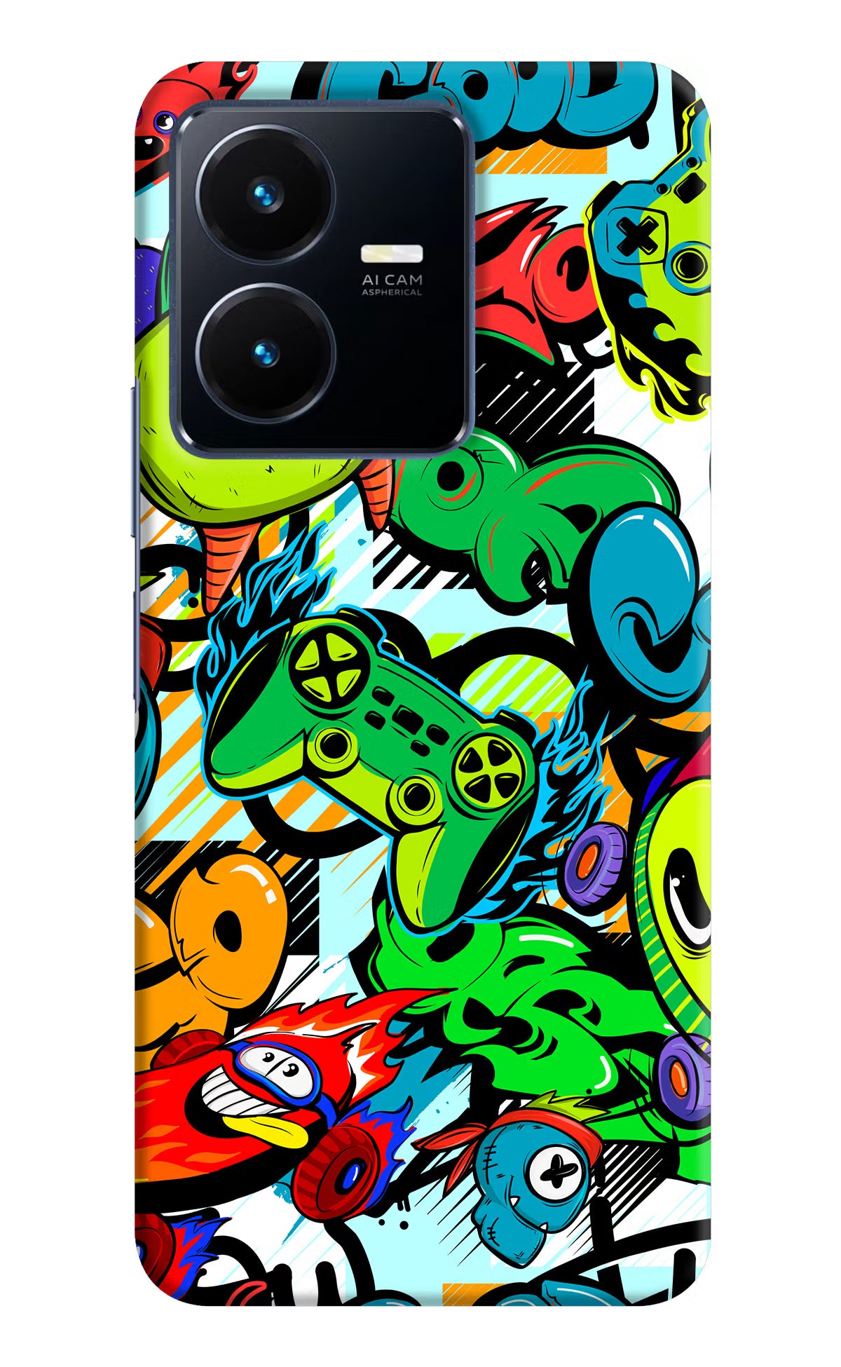 Game Doodle Vivo Y22 Hard Case Back Cover by Casekaro