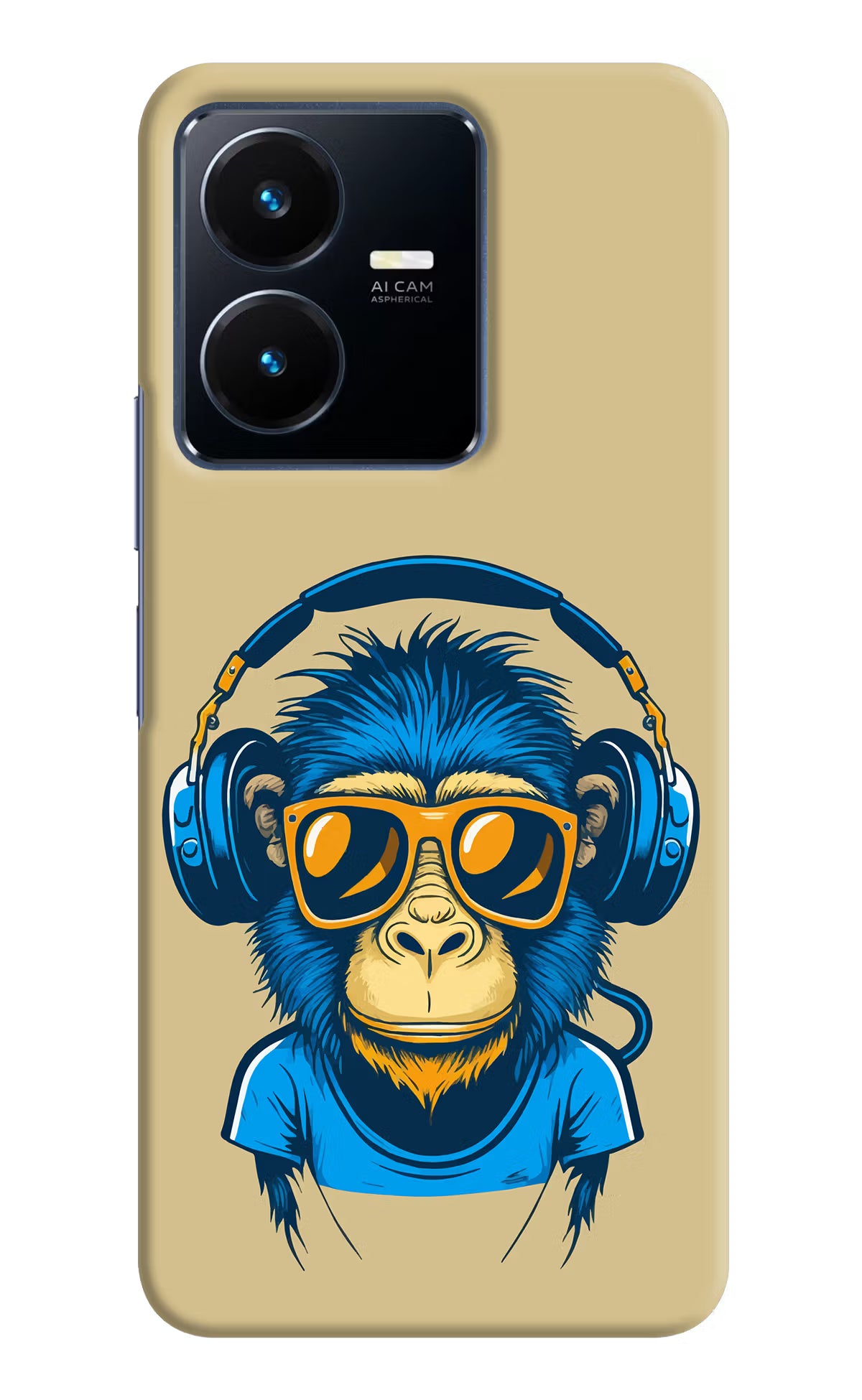 Monkey Headphone Vivo Y22 Hard Case Back Cover by Casekaro