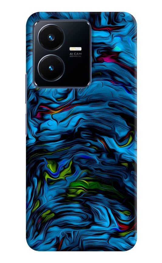 Dark Blue Abstract Vivo Y22 Back Cover