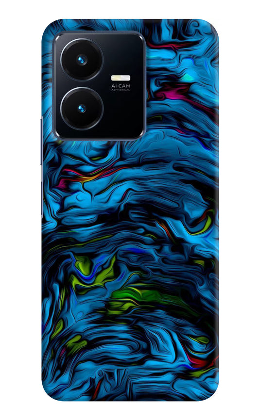 Dark Blue Abstract Vivo Y22 Hard Case Back Cover by Casekaro