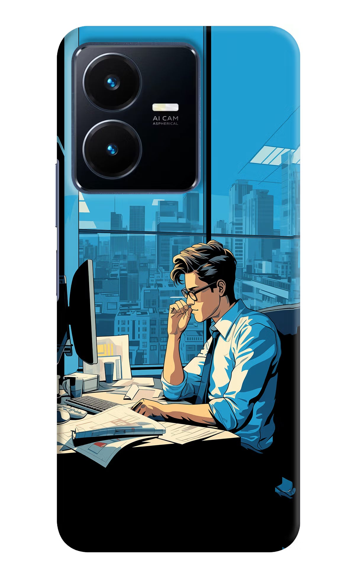 Focused Hustler (AI Generated) Vivo Y22 Hard Case Back Cover by Casekaro