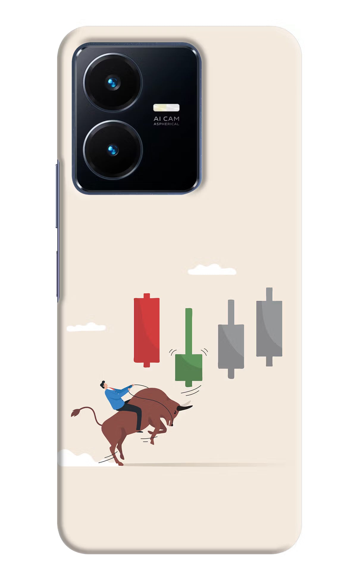 Bull Trading Momentum Vivo Y22 Hard Case Back Cover by Casekaro