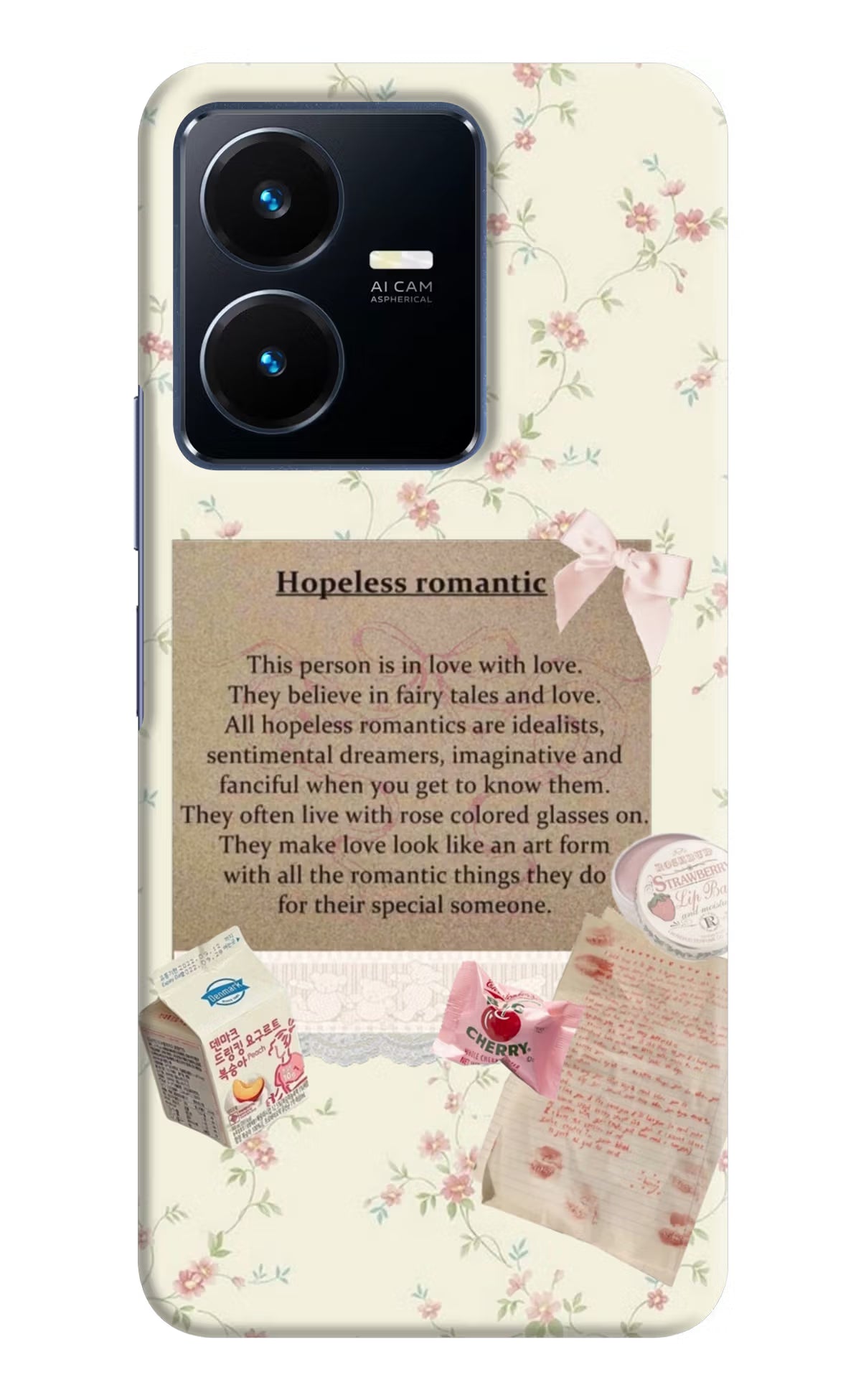 Hopeless Romantic Vivo Y22 Hard Case Back Cover by Casekaro
