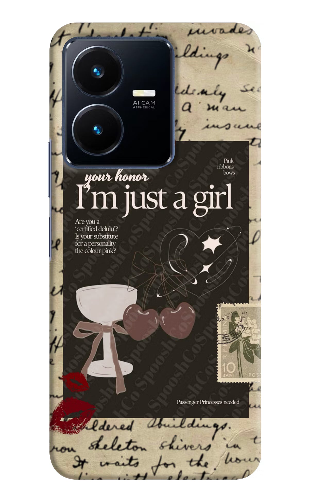 I am just a girl Vivo Y22 Hard Case Back Cover by Casekaro