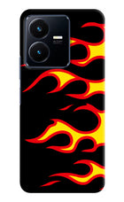 Side Sweep Flames Vivo Y22 Hard Case Back Cover by Casekaro