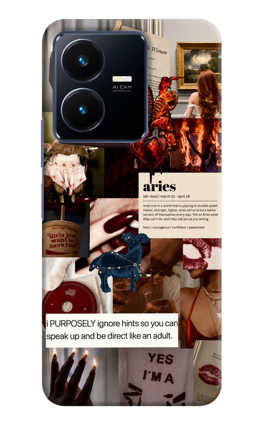 Zodiac Aries Vivo Y22 Hard Case Back Cover by Casekaro