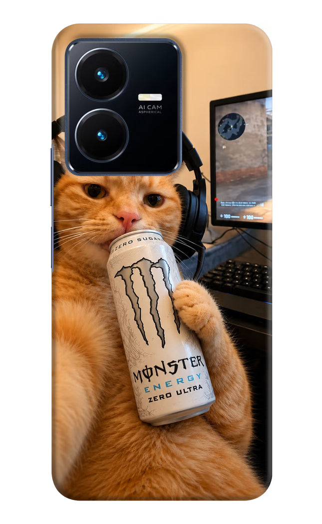 Gamer Cat Energy Vivo Y22 Hard Case Back Cover by Casekaro