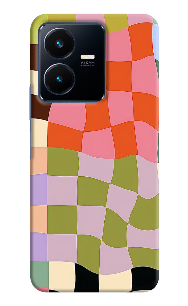 Wavy Grid Vivo Y22 Hard Case Back Cover by Casekaro