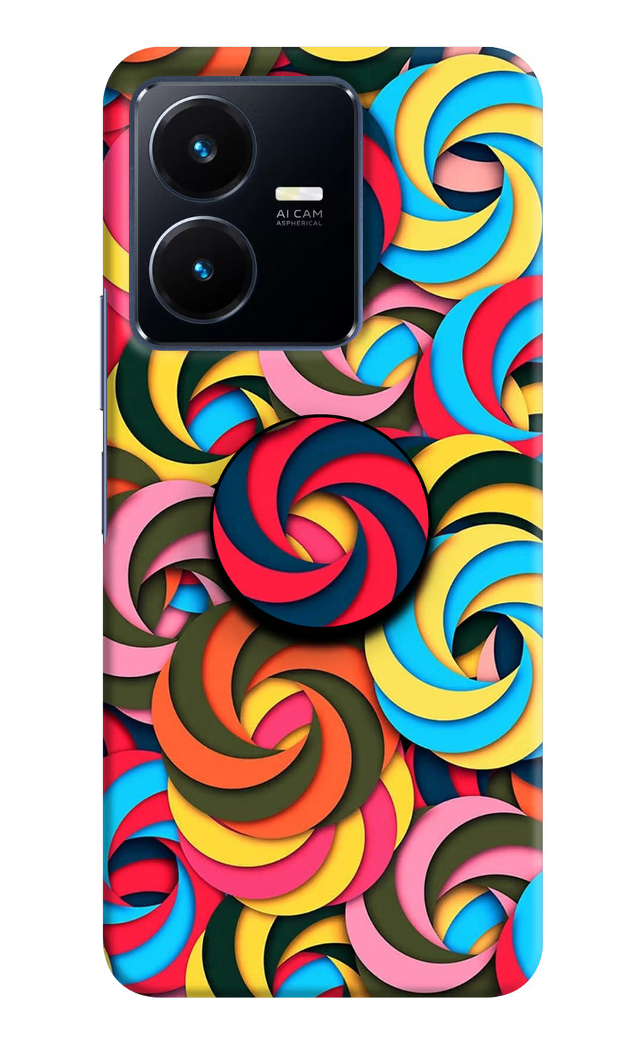 Spiral Pattern Vivo Y22 Pop Case, Hard case