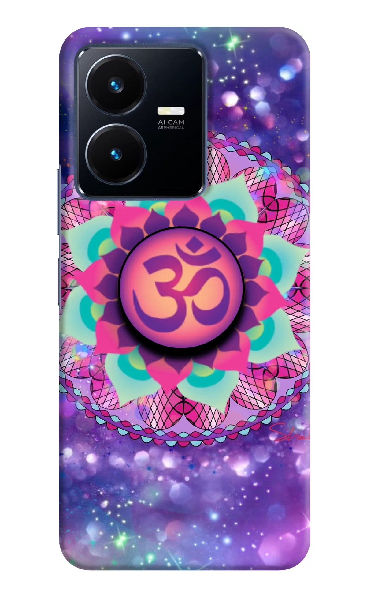 Om Purple Vivo Y22 Pop Case by Casekaro