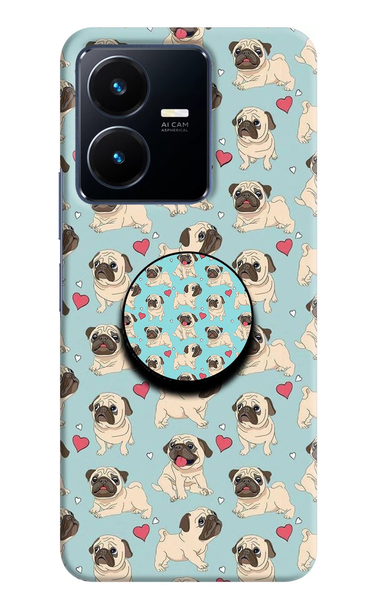 Pug Dog Vivo Y22 Pop Case by Casekaro