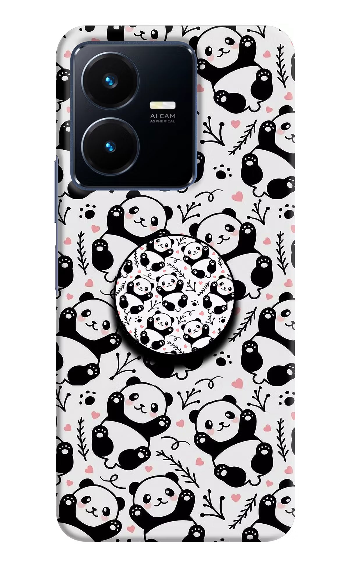 Cute Panda Vivo Y22 Pop Case by Casekaro