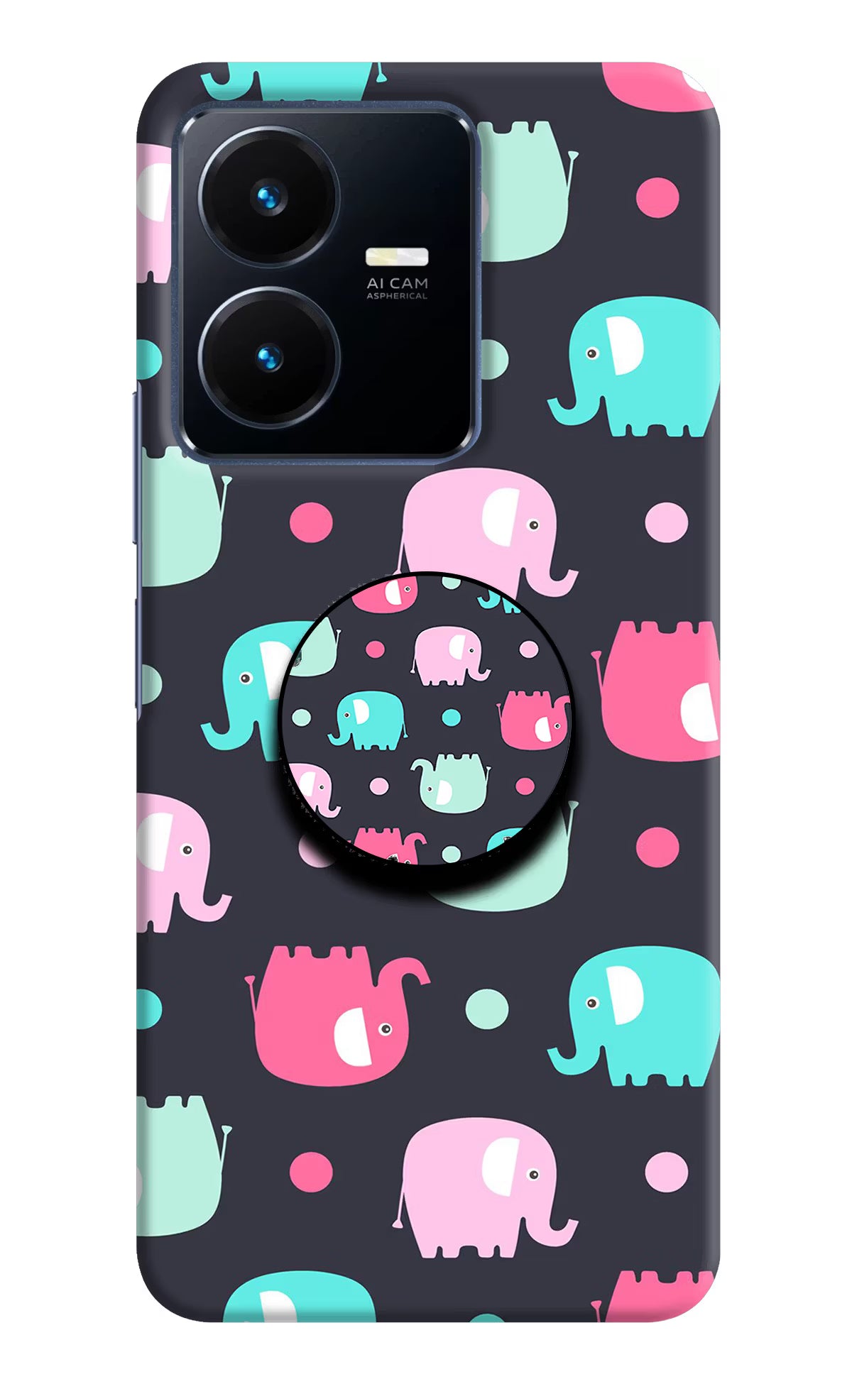 Baby Elephants Vivo Y22 Pop Case by Casekaro