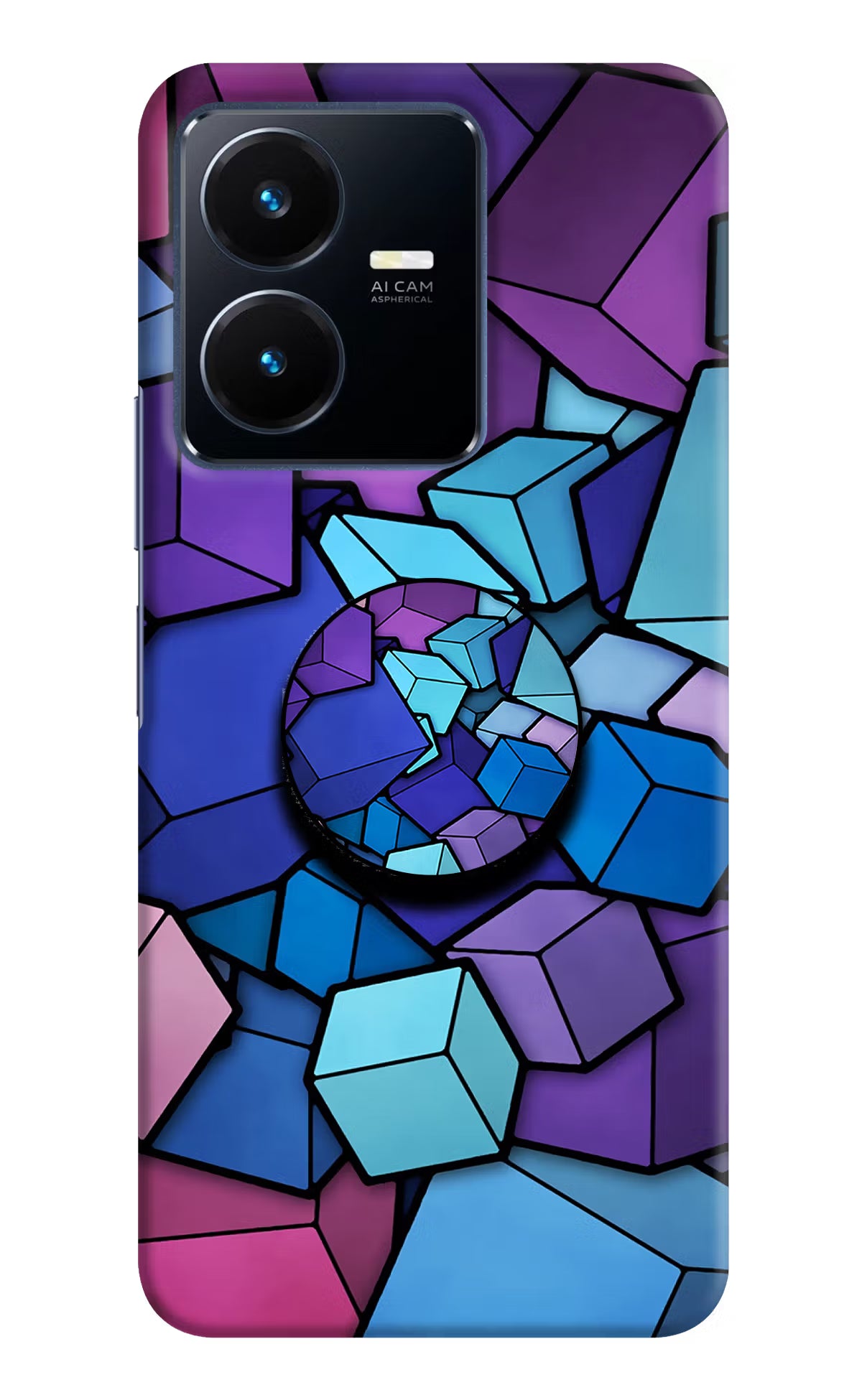 Cubic Abstract Vivo Y22 Pop Case by Casekaro