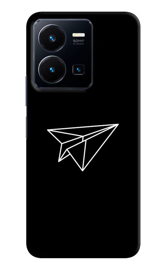 Paper Plane White Vivo Y35 Hard Case Back Cover by Casekaro