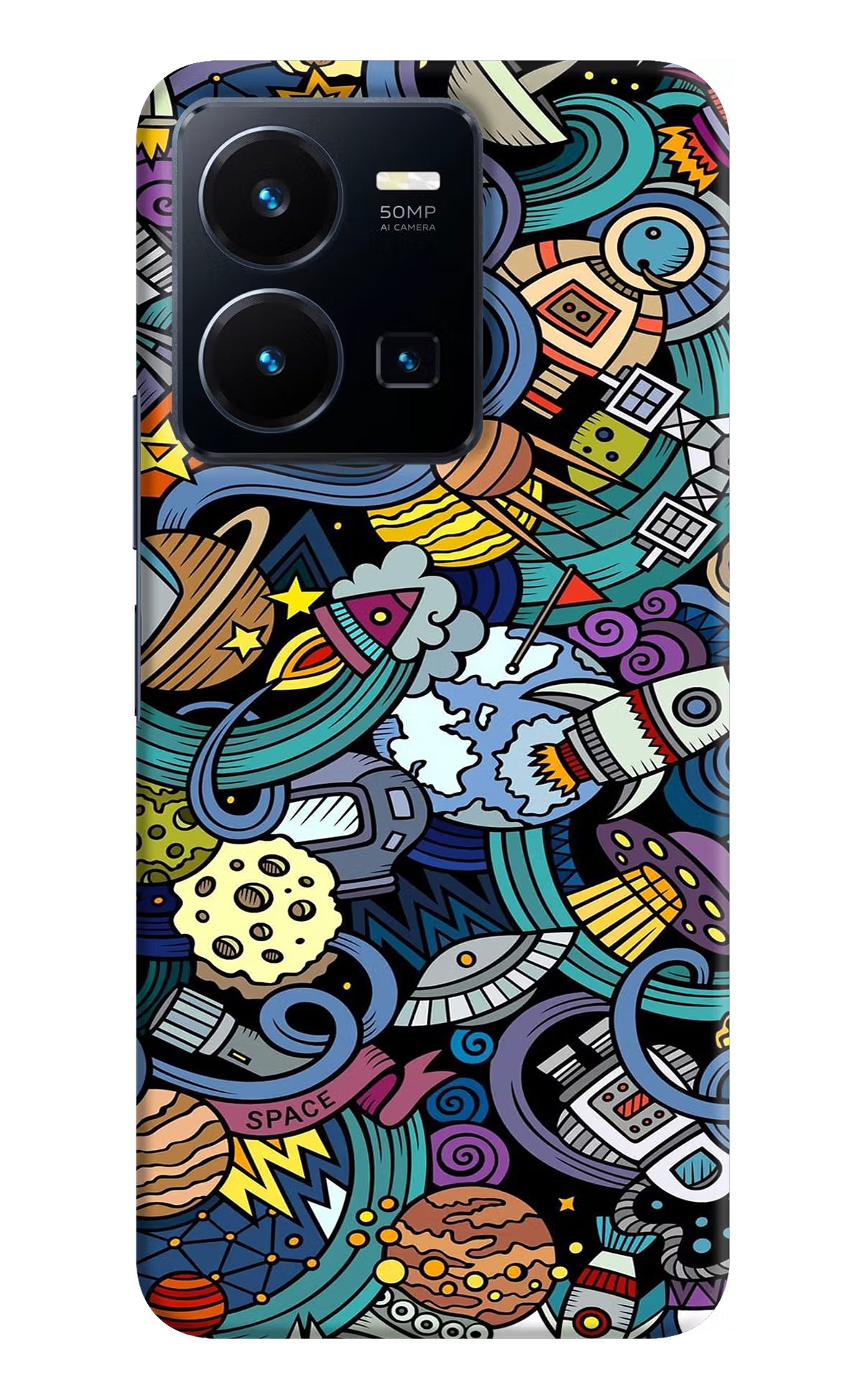 Space Abstract Vivo Y35 Hard Case Back Cover by Casekaro