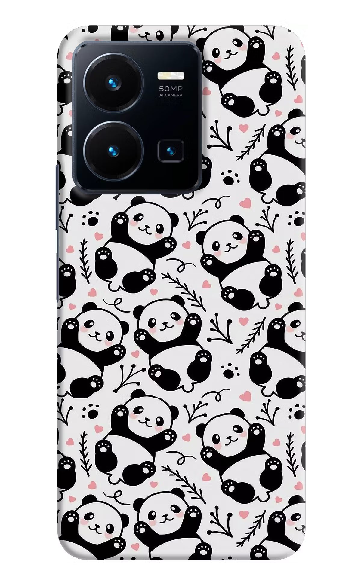 Cute Panda Vivo Y35 Hard Case Back Cover by Casekaro