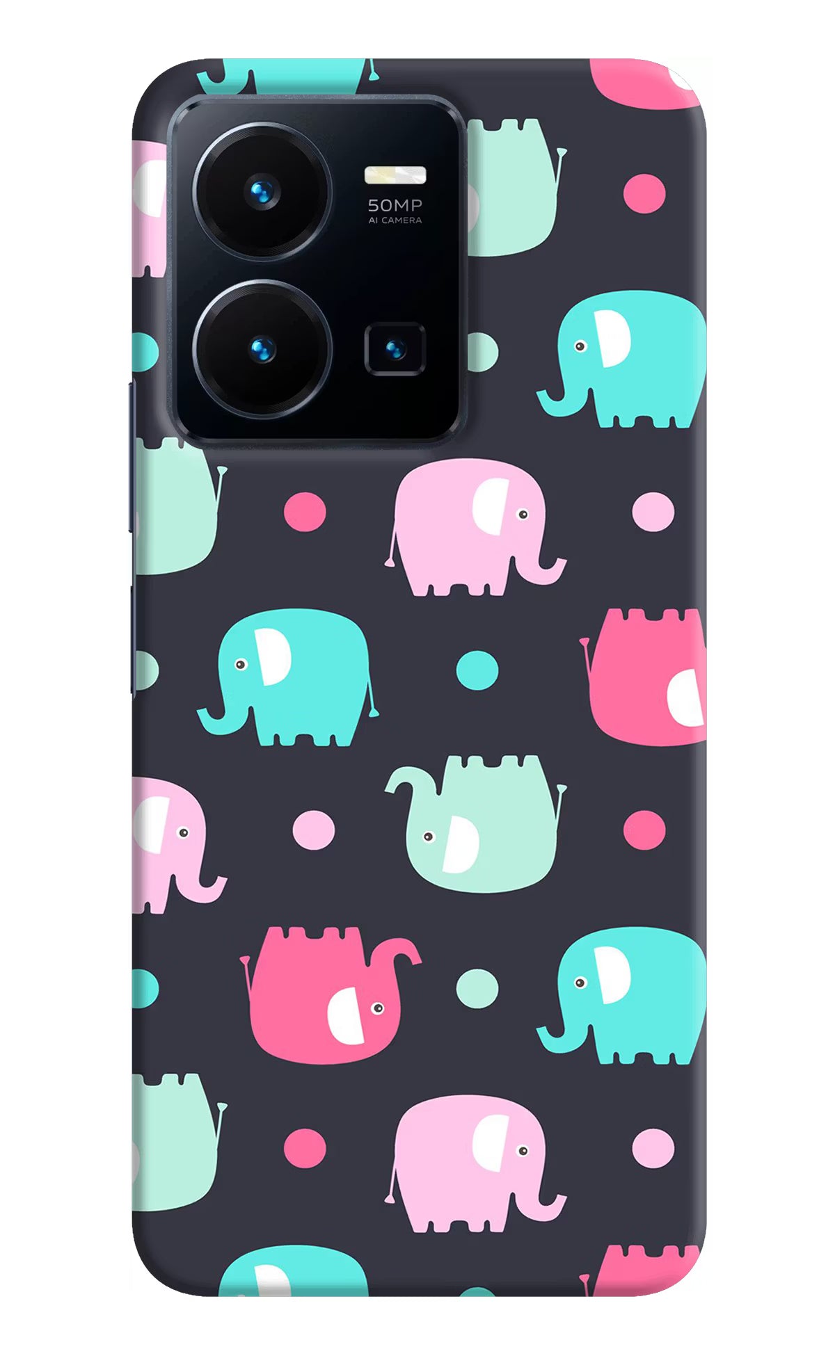 Elephants Vivo Y35 Hard Case Back Cover by Casekaro