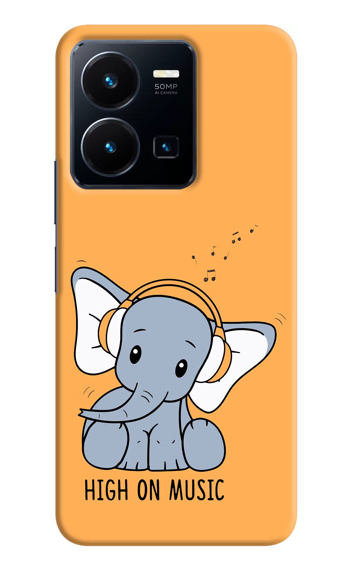 High On Music Vivo Y35 Hard Case Back Cover by Casekaro
