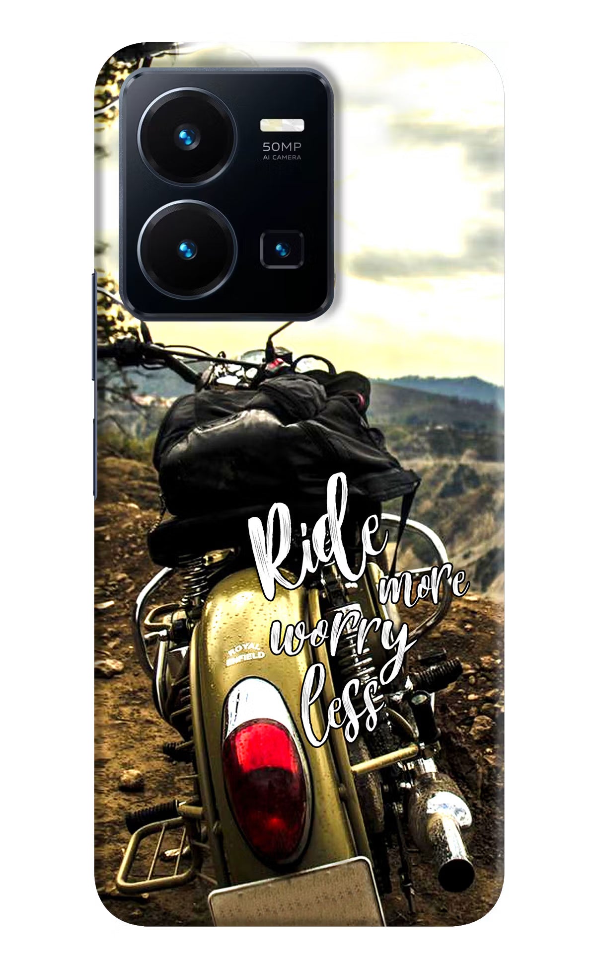 Ride More Worry Less Vivo Y35 Hard Case Back Cover by Casekaro