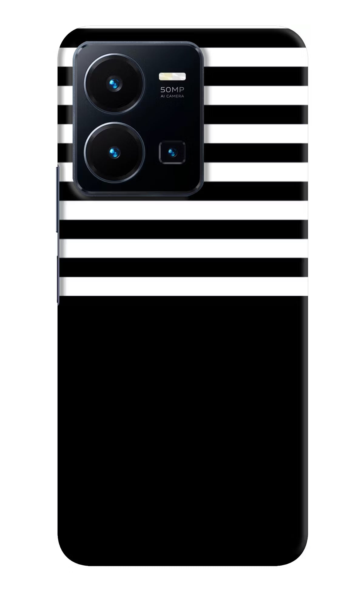 Black and White Print Vivo Y35 Hard Case Back Cover by Casekaro