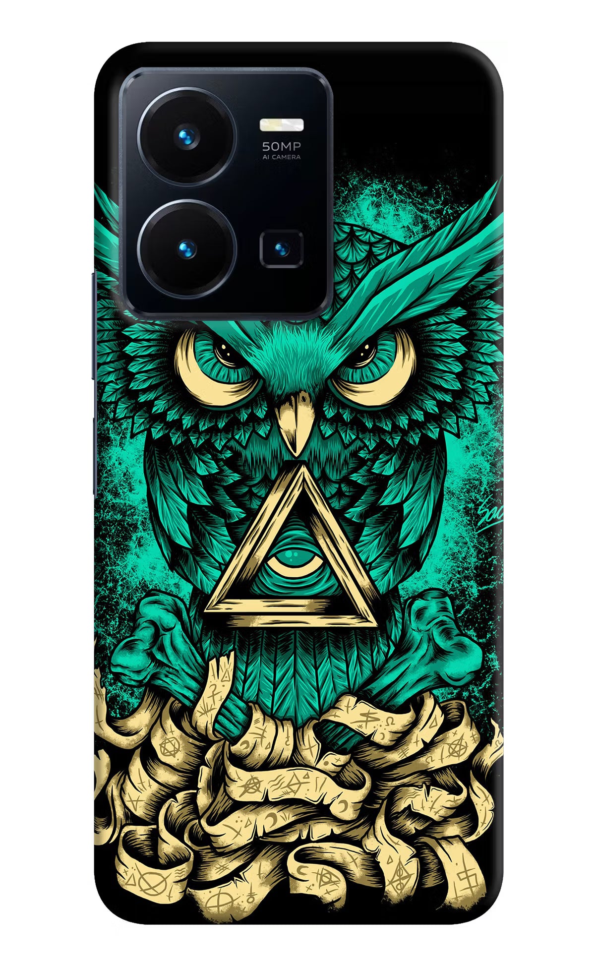 Green Owl Vivo Y35 Hard Case Back Cover by Casekaro