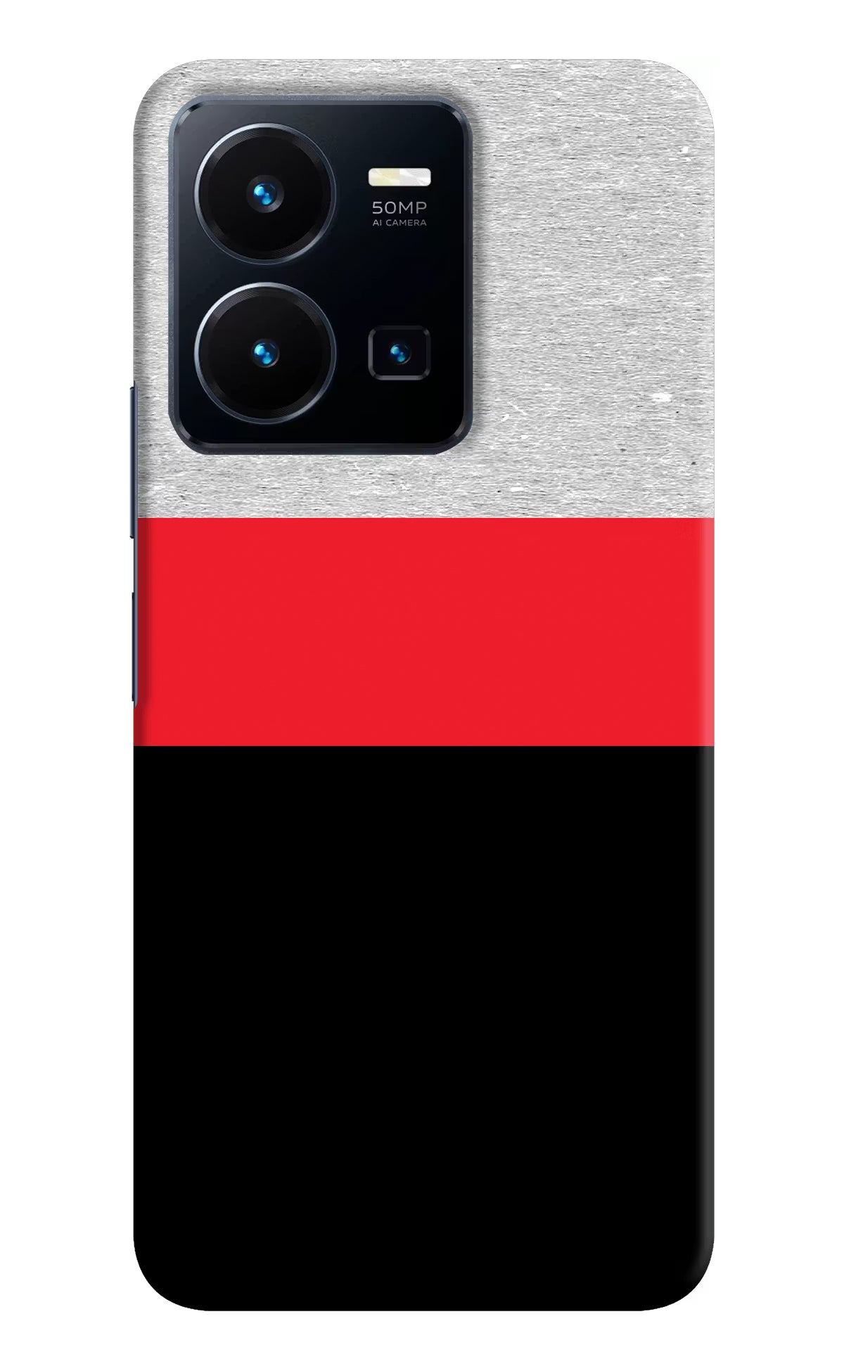 Tri Color Pattern Vivo Y35 Hard Case Back Cover by Casekaro