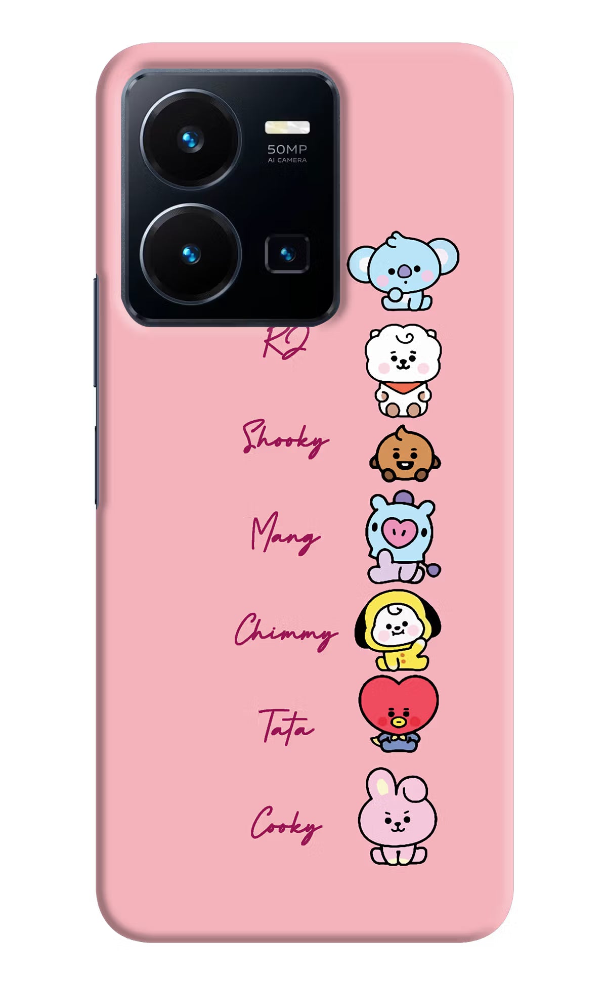 BTS names Vivo Y35 Hard Case Back Cover by Casekaro