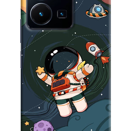 Cartoon Astronaut Vivo Y35 Hard Case Back Cover by Casekaro
