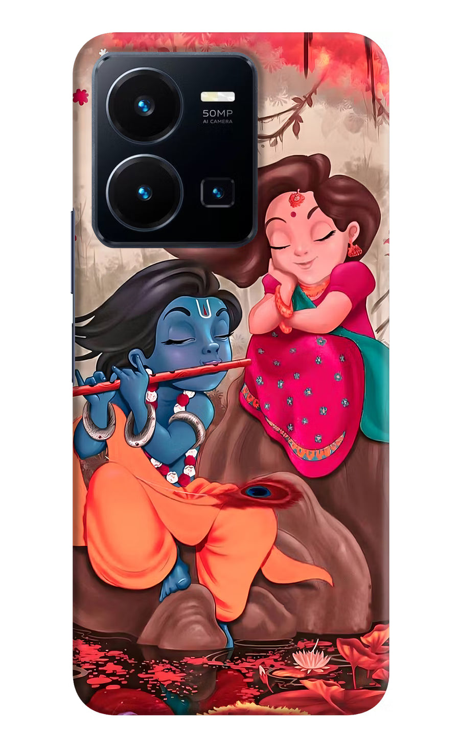 Radhe Krishna Vivo Y35 Back Cover, Hard case