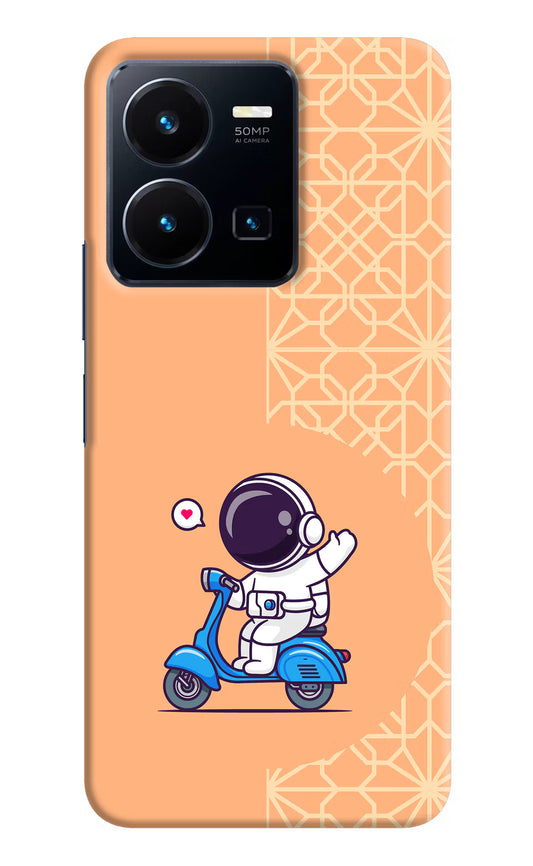 Cute Astronaut Riding Vivo Y35 Hard Case Back Cover by Casekaro