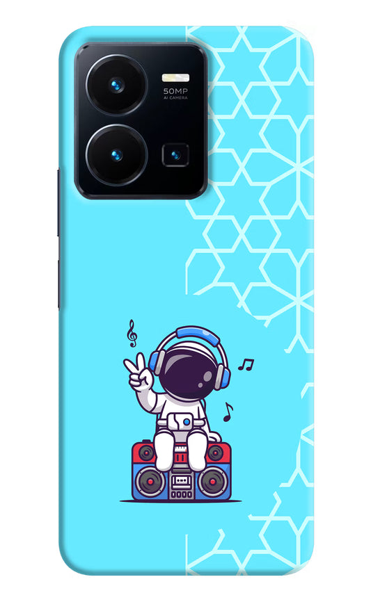 Cute Astronaut Chilling Vivo Y35 Hard Case Back Cover by Casekaro
