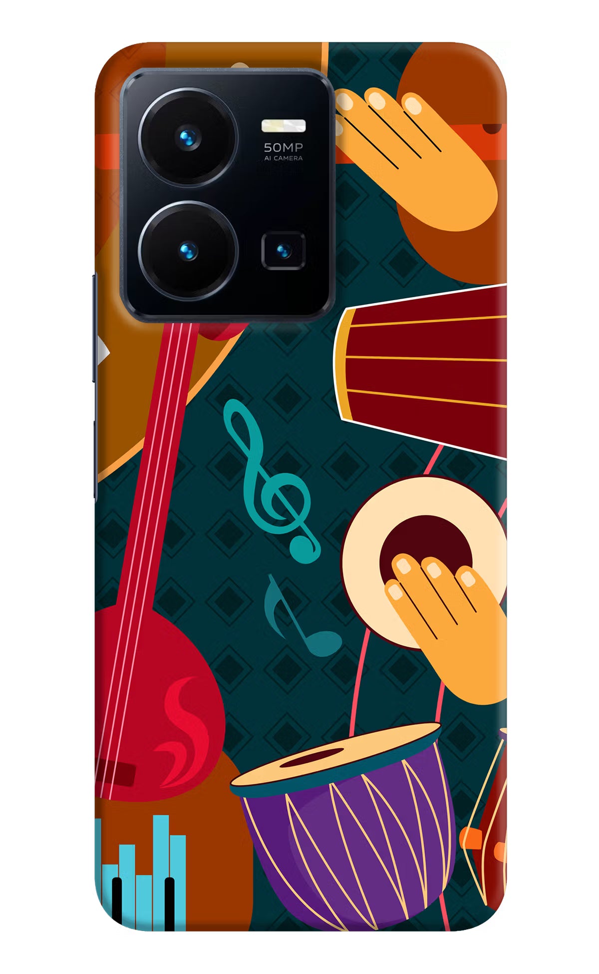 Music Instrument Vivo Y35 Hard Case Back Cover by Casekaro