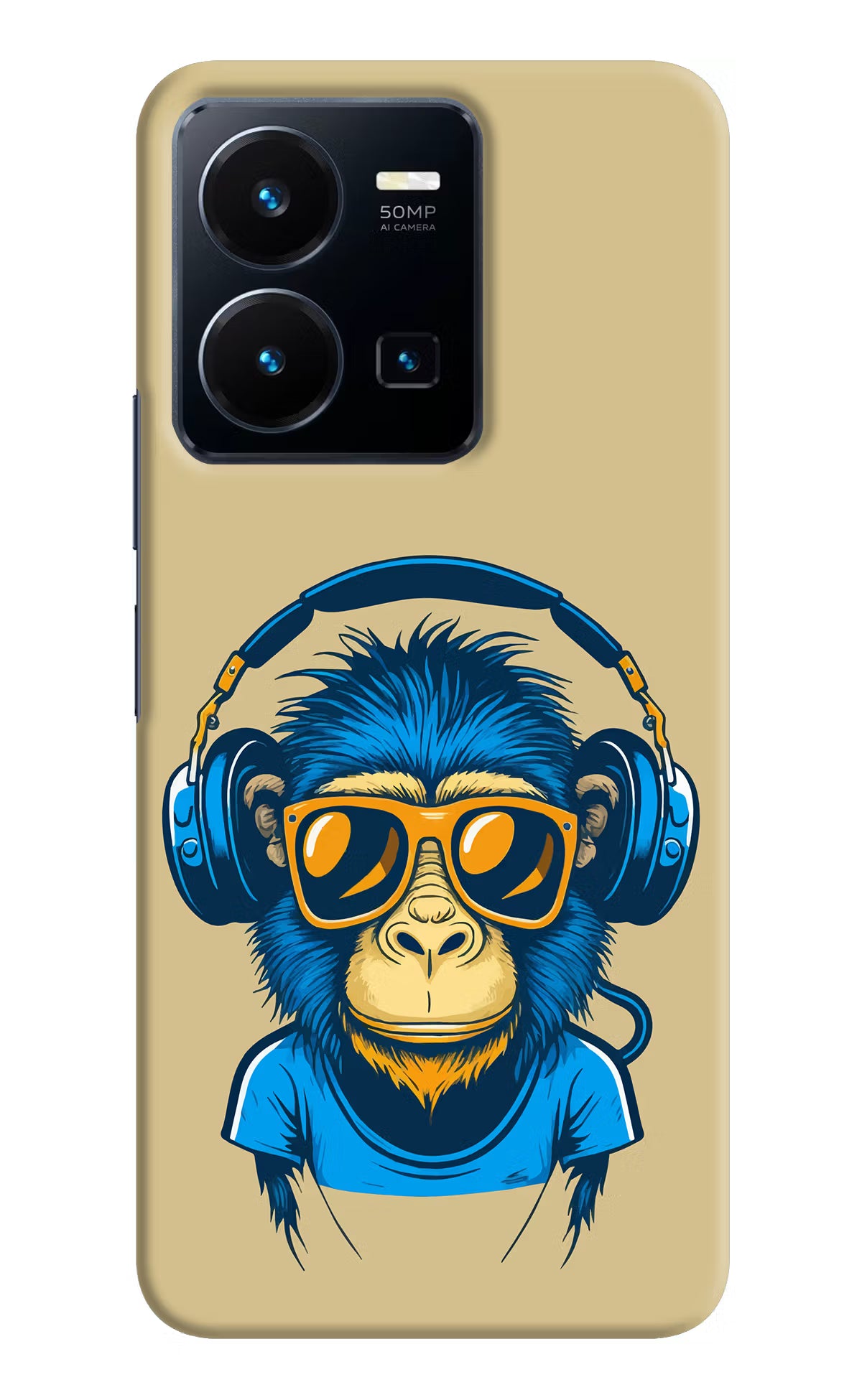 Monkey Headphone Vivo Y35 Hard Case Back Cover by Casekaro