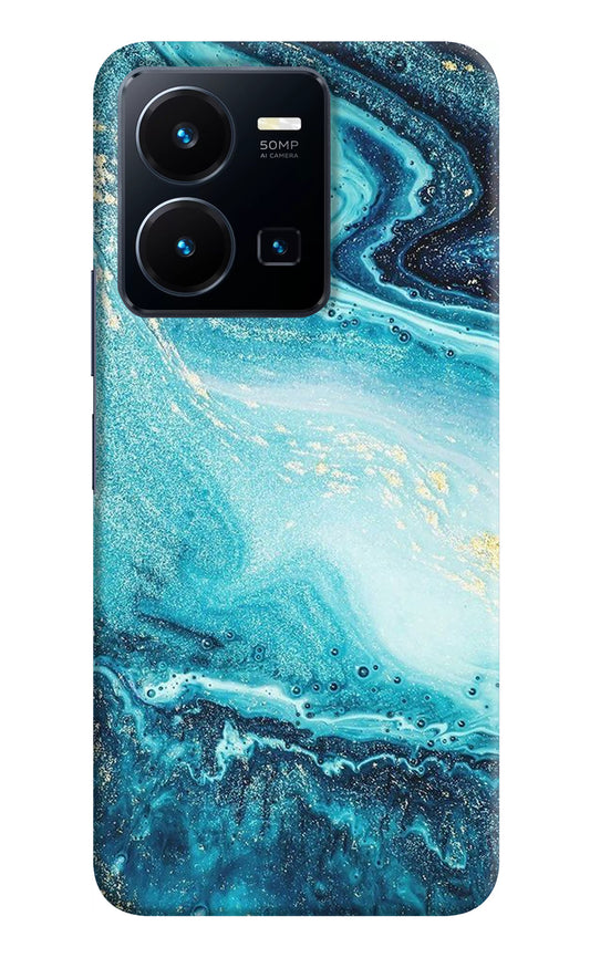 Blue Glitter Marble Vivo Y35 Back Cover