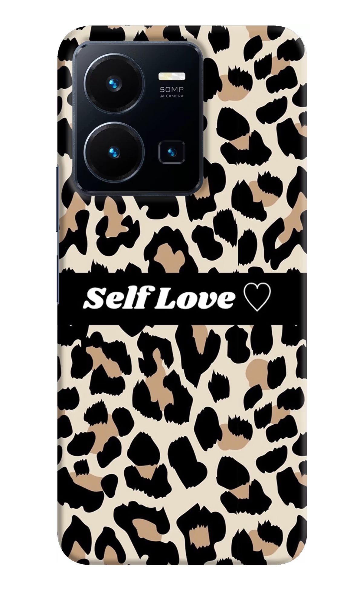Leopard Print Self Love Vivo Y35 Hard Case Back Cover by Casekaro