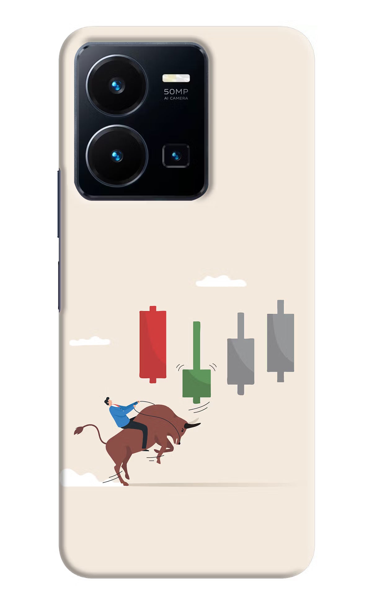 Bull Trading Momentum Vivo Y35 Hard Case Back Cover by Casekaro