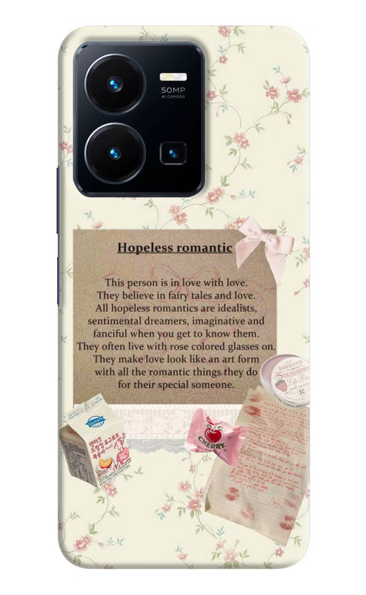 Hopeless Romantic Vivo Y35 Hard Case Back Cover by Casekaro
