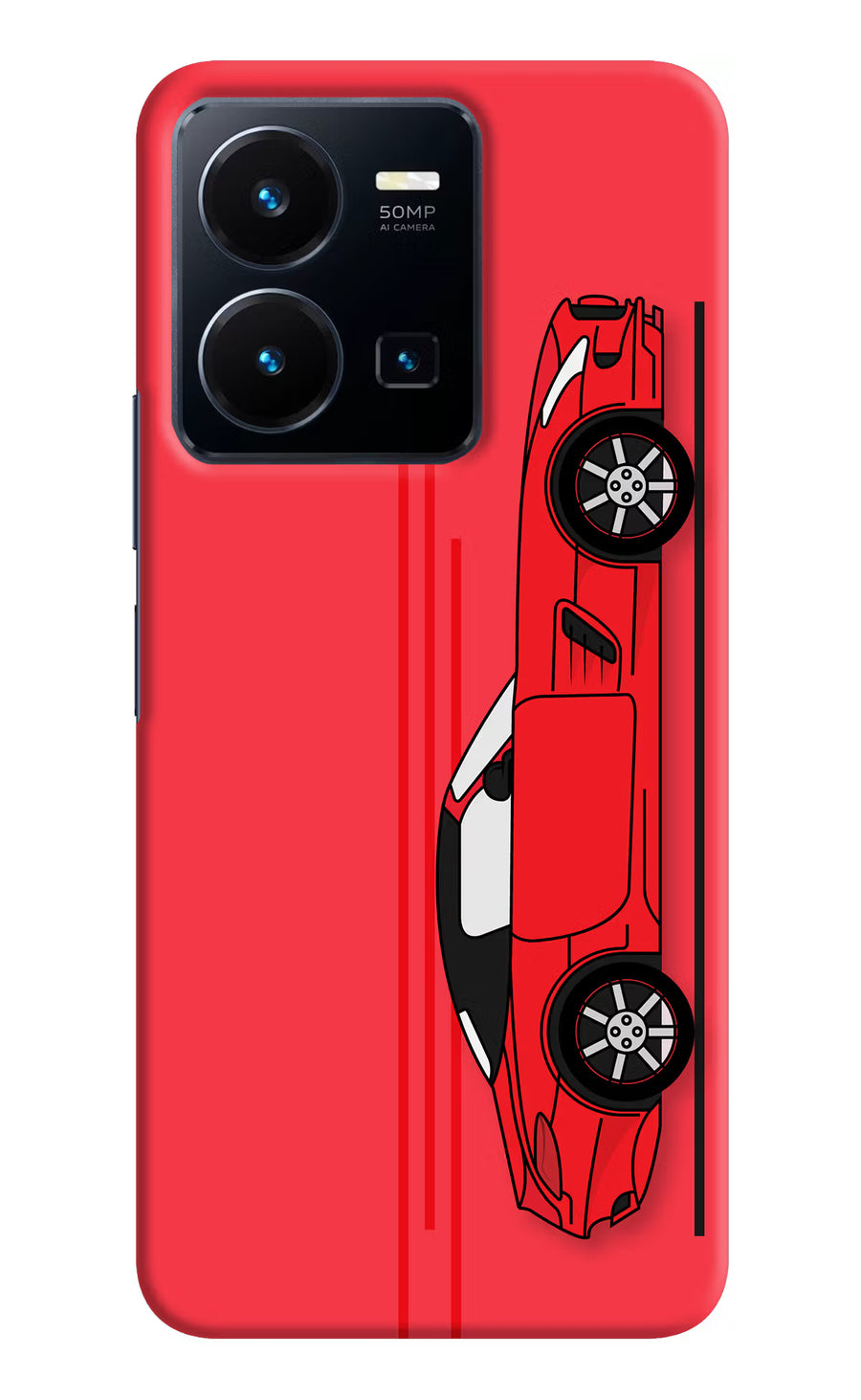 Red Velocity Vivo Y35 Back Cover, Hard case